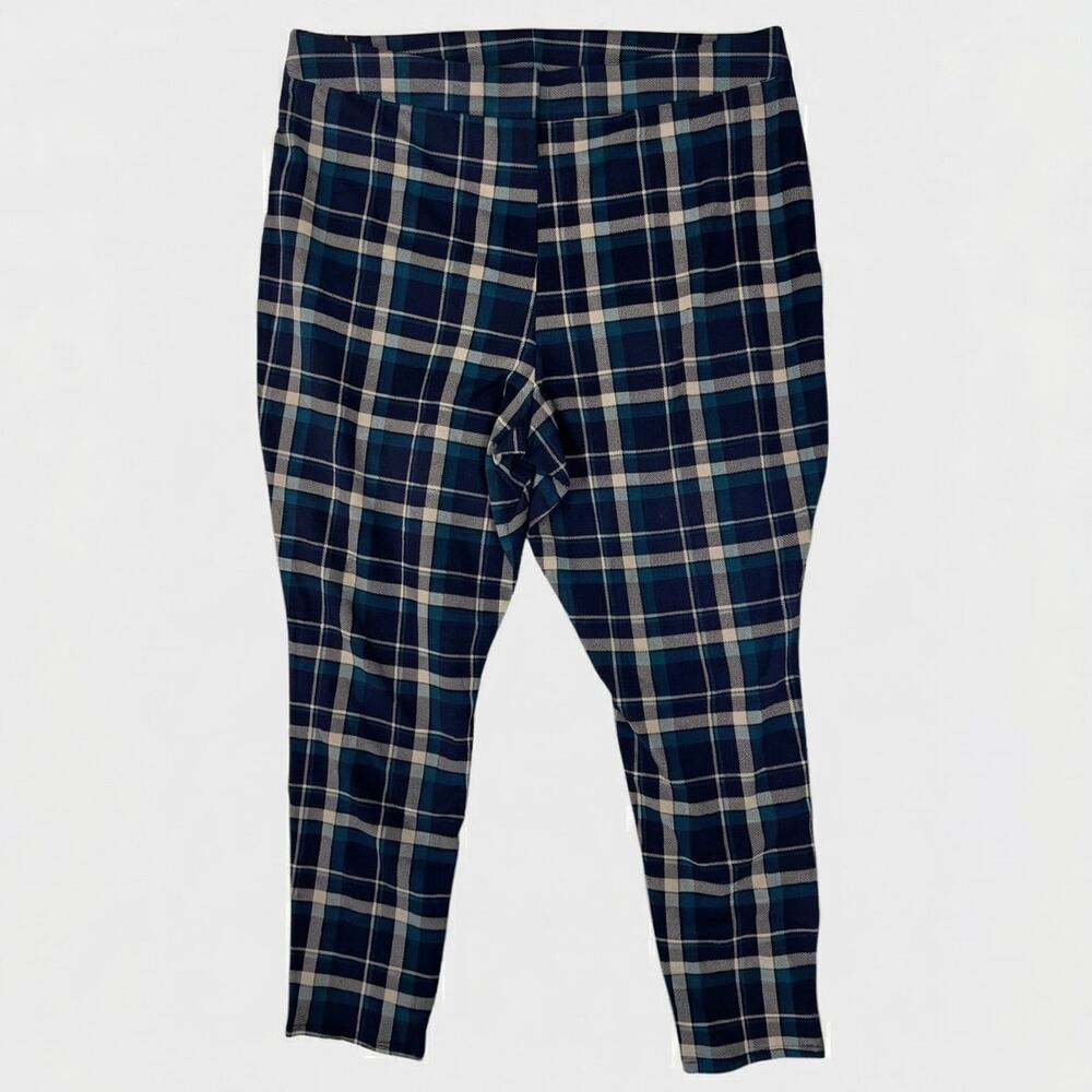 Torrid Womens Size 3 Plaid Blue Yellow Leggings Pants 3X Cotton Spandex - Picture 8 of 9